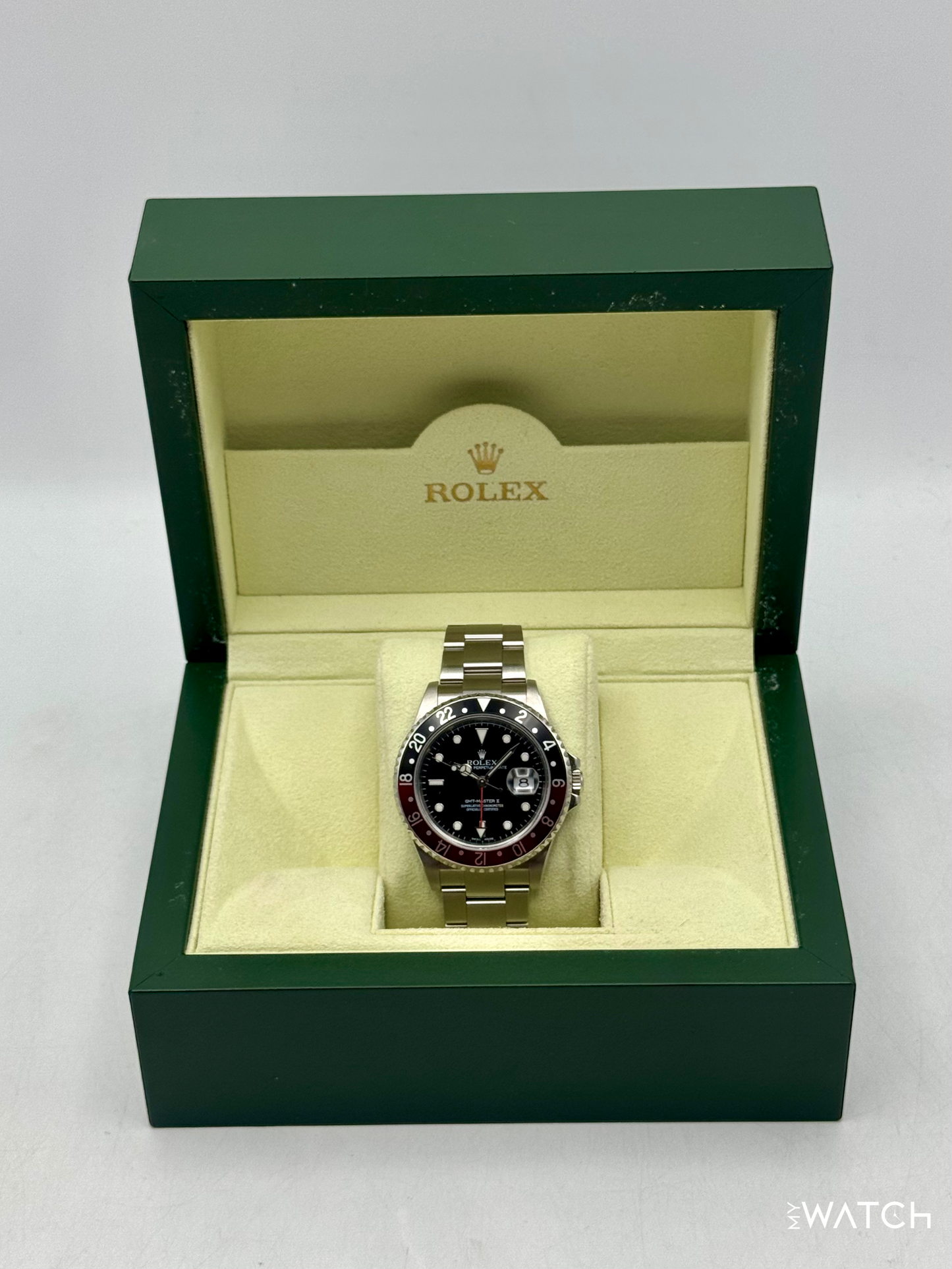 2005 Rolex GMT Master II "Coke" 40mm 16710 Stainless Steel Oyster Black Dial