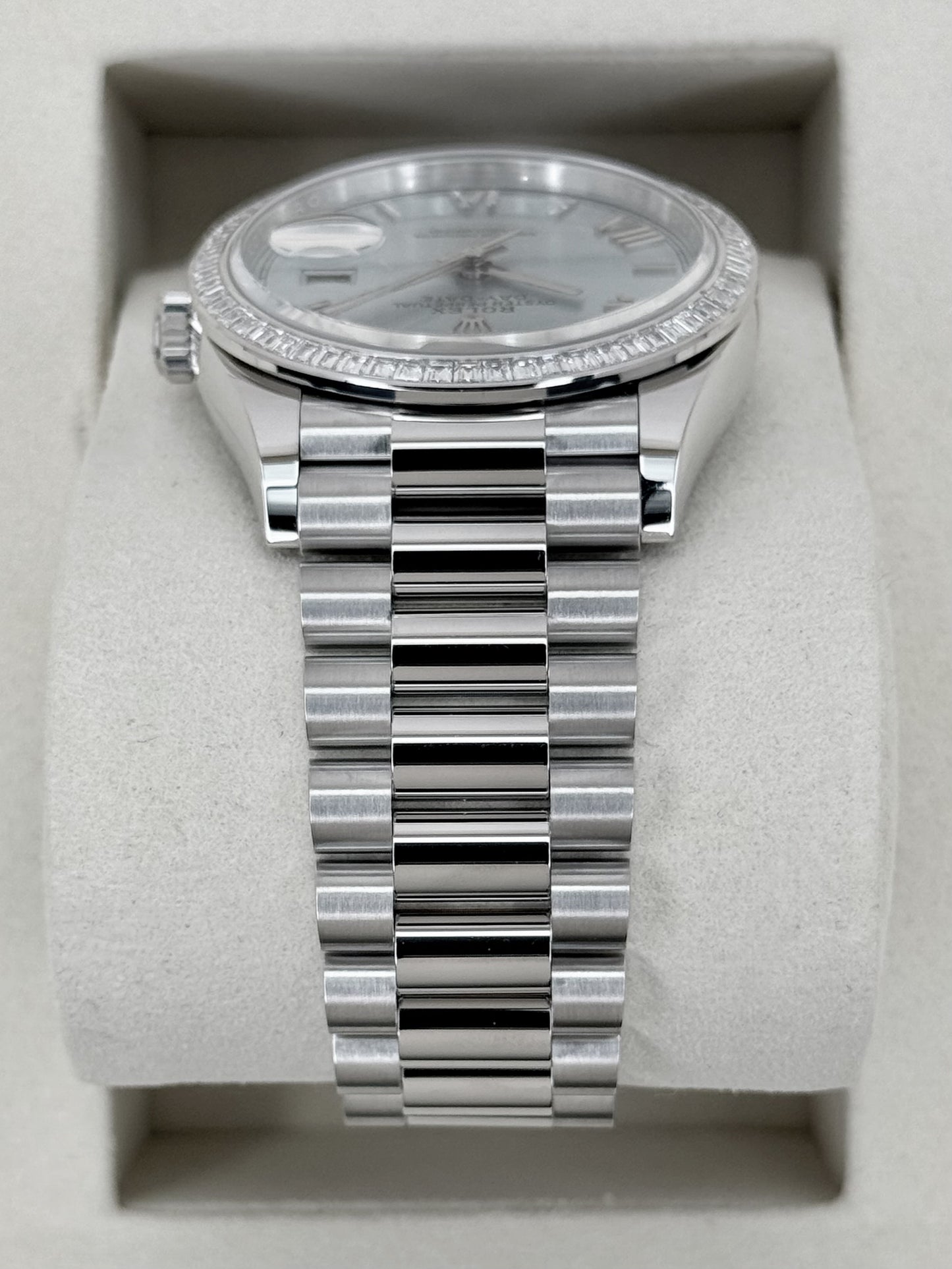 NEW 2026 Rolex Day-Date 40mm 128396TBR Ice Blue Roman Numeral Dial