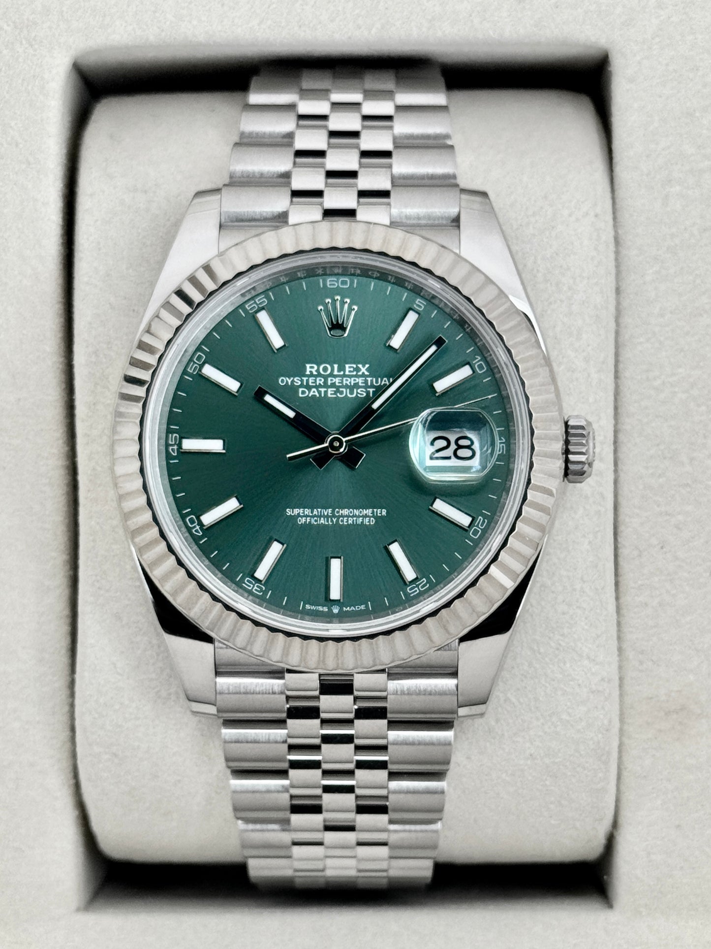NEW 2026 Rolex Datejust 41mm 126334 Jubilee Mint Green Dial Stickered - MyWatchLLC