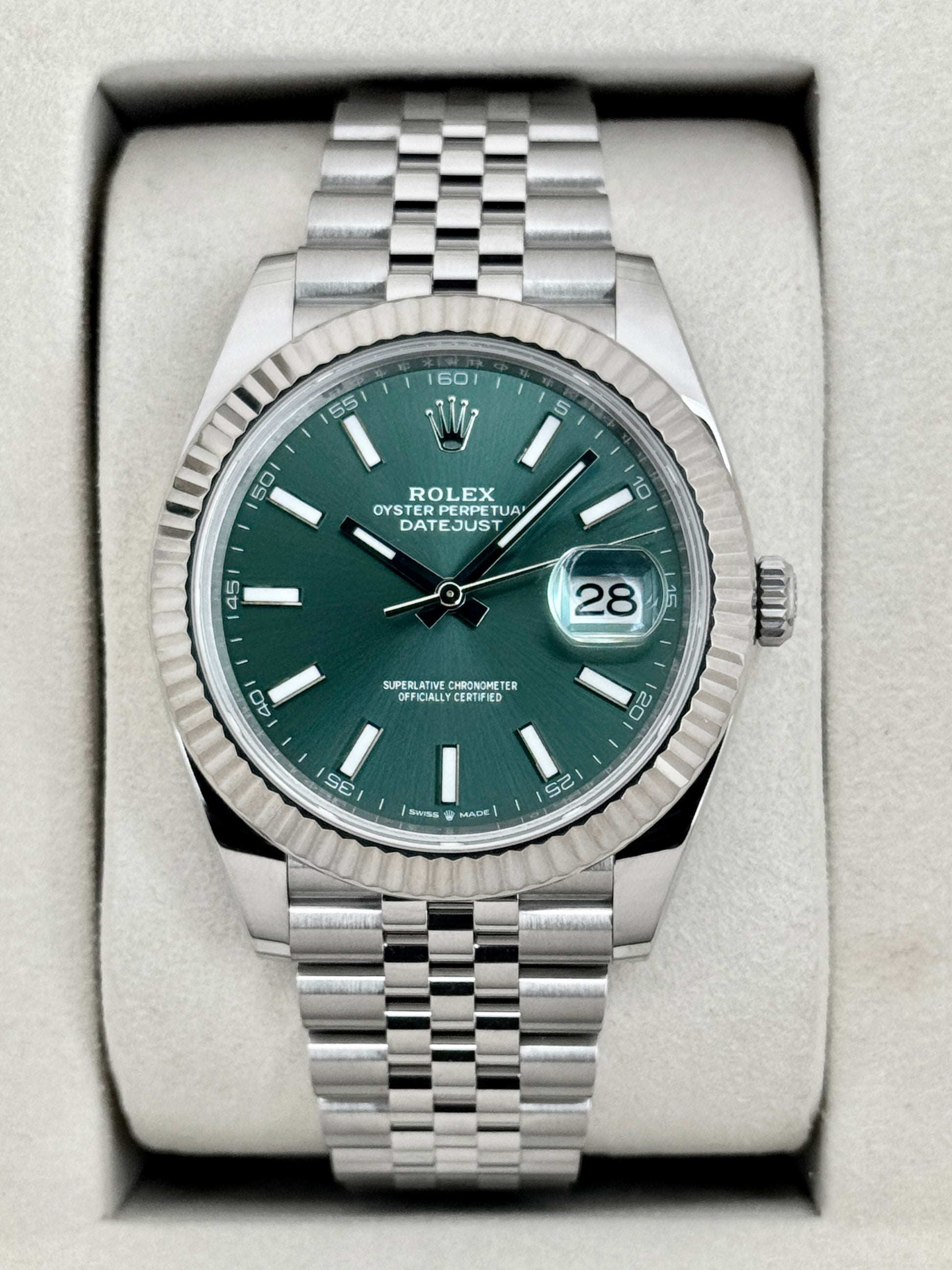 NEW 2026 Rolex Datejust 41mm 126334 Jubilee Mint Green Dial Stickered - MyWatchLLC