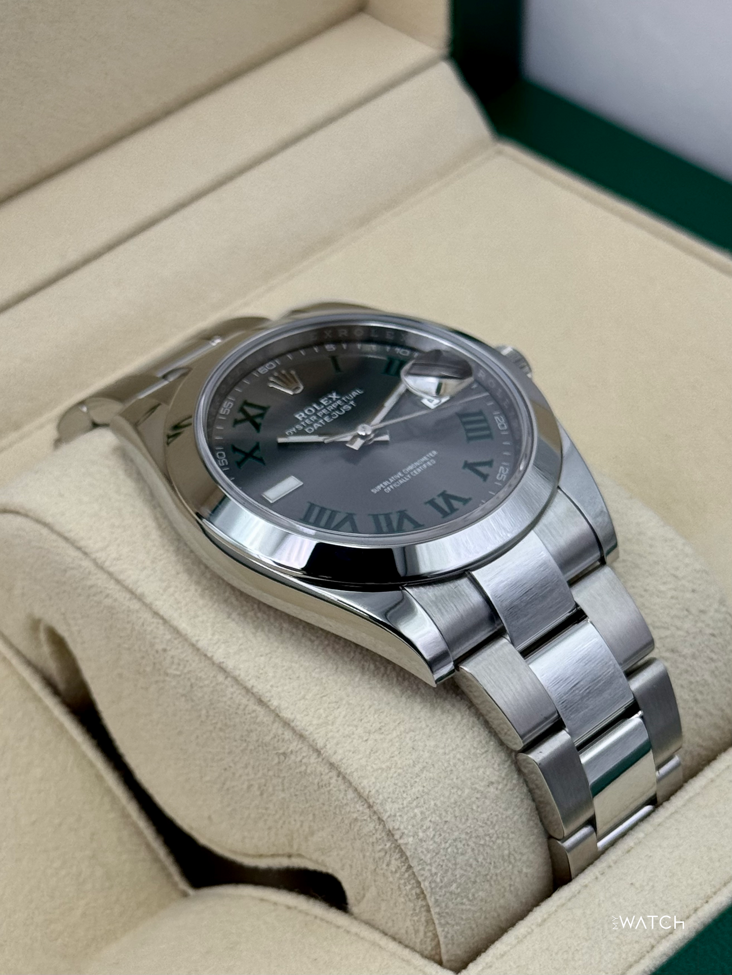 2021 Rolex Datejust 41mm 126300 Stainless Steel Oyster Wimbledon Dial