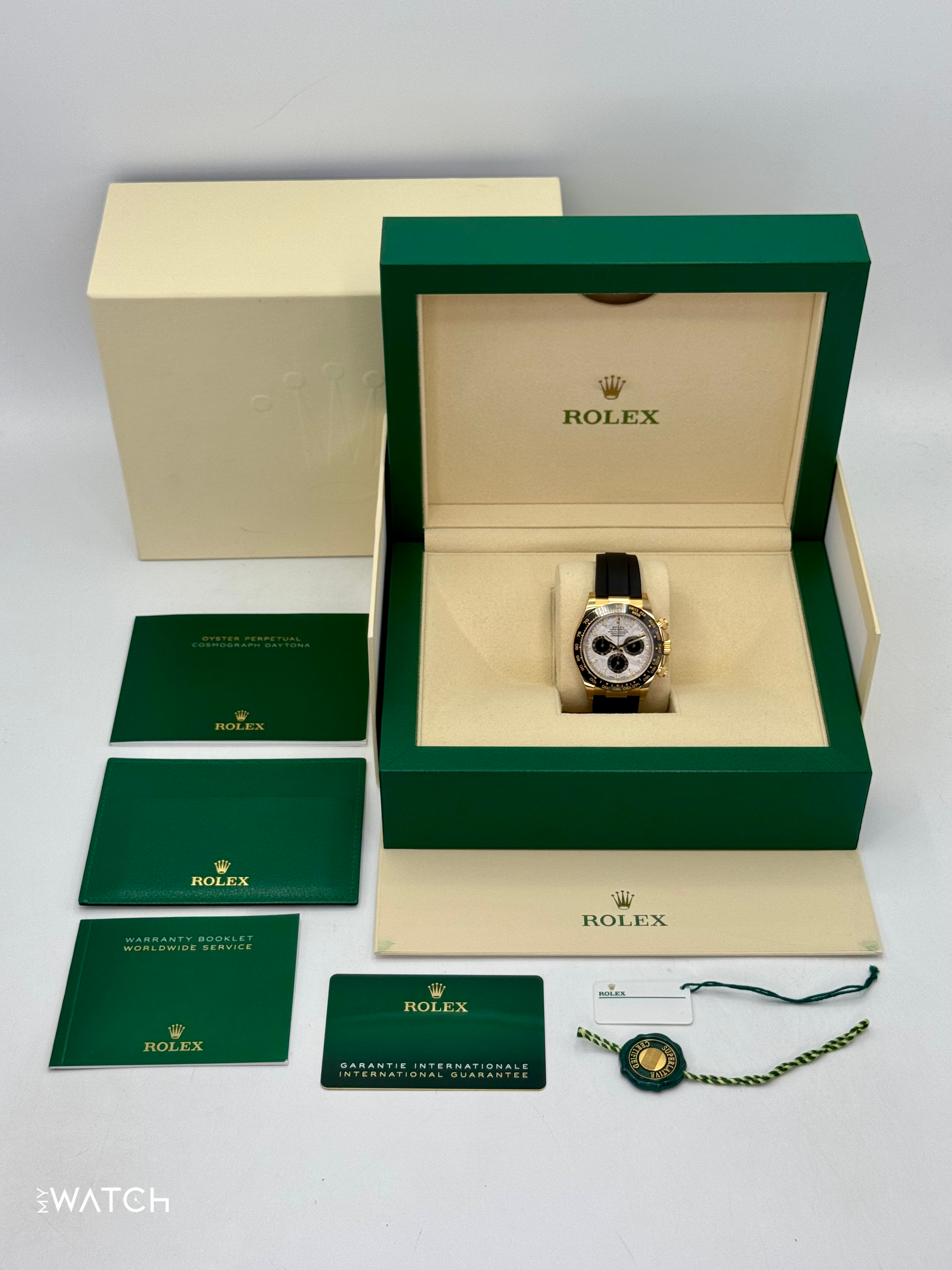 2022 Rolex Daytona 40mm 126518LN Yellow Gold Oysterflex Meteorite Dial (STICKERED) - MyWatchLLC