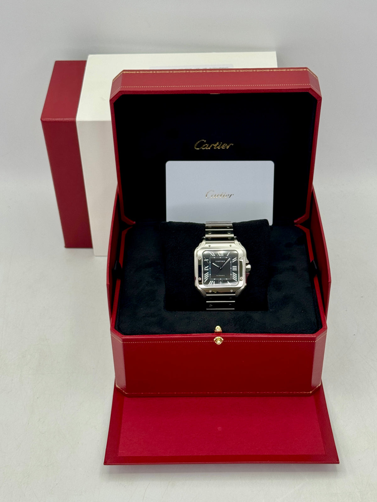 NEW 2026 Cartier Santos De Cartier 39mm WSSA0096 Stainless Steel Black Dial