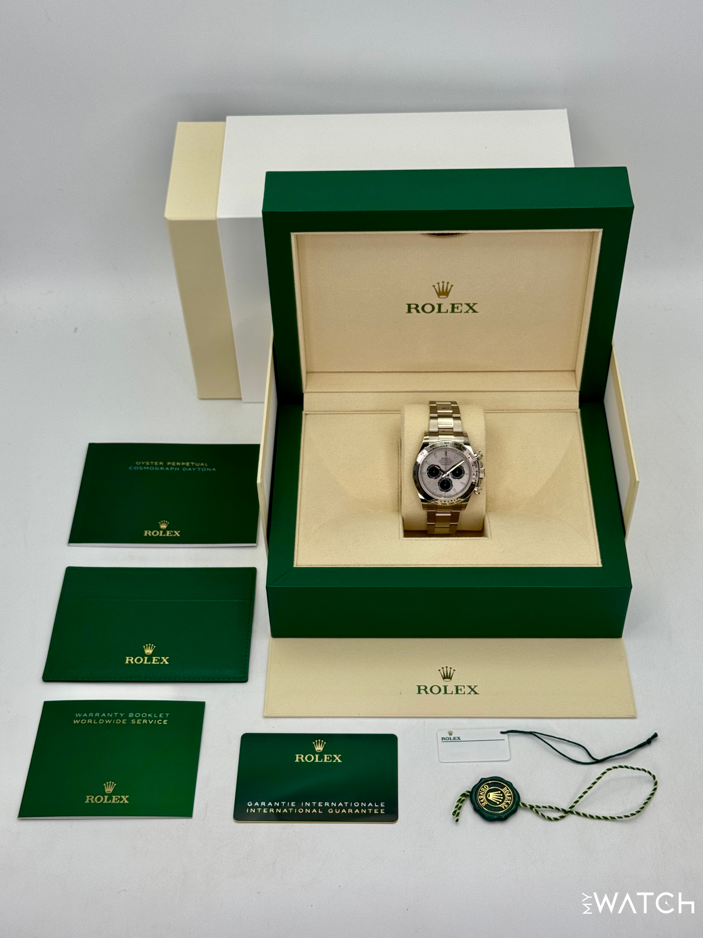 2025 Rolex Daytona 40mm 126509 White Gold Silver Ghost Dial - MyWatchLLC
