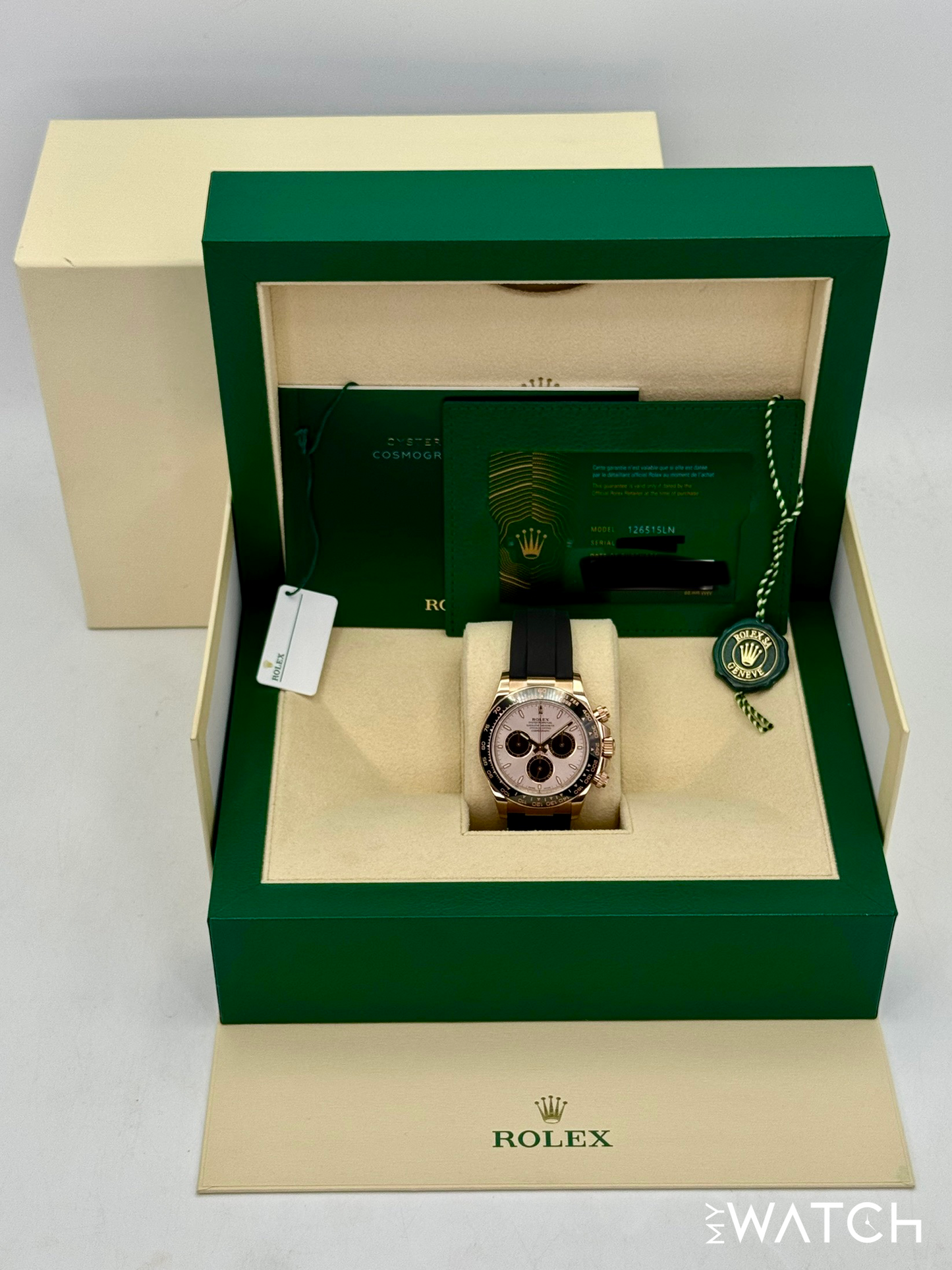 NEW 2025 Rolex Daytona 40mm 126515LN Rose Gold Oysterflex Sundust Dial