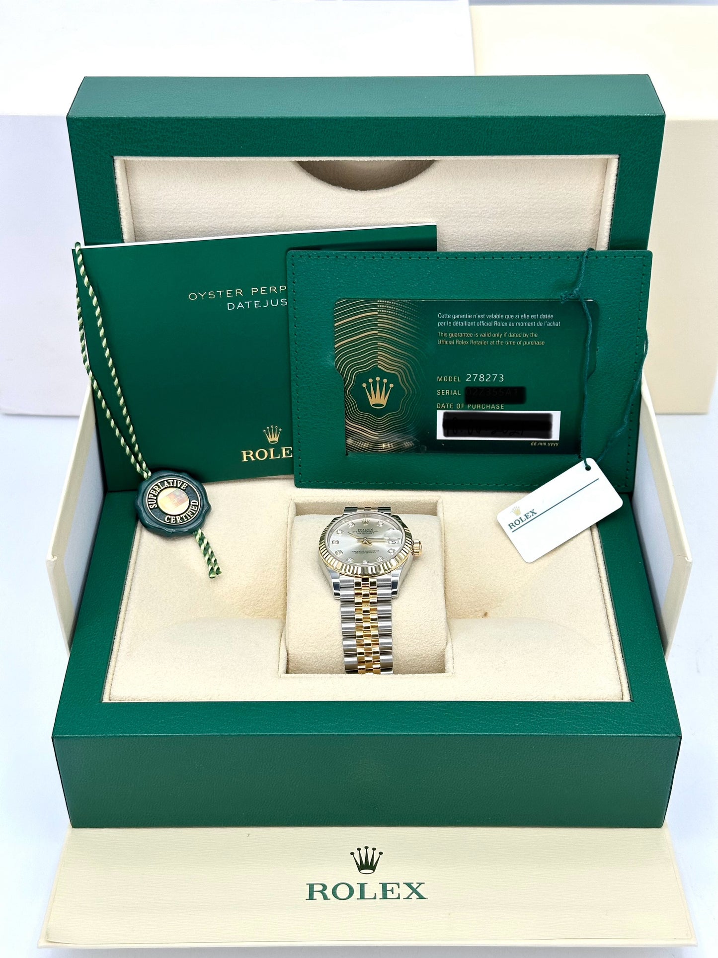 NEW 2024 Rolex Lady Datejust 31mm 278273 Two-Tone Silver Diamond Dial