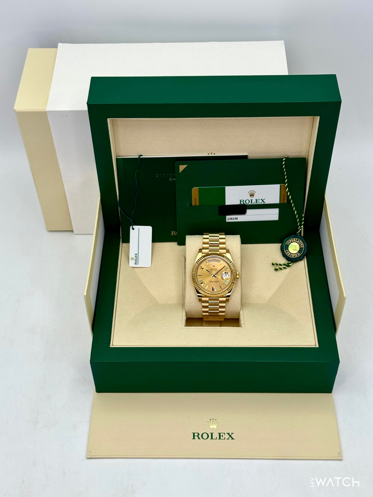 2019 Rolex Day-Date 40mm 228238 Presidential Champagne Dial - MyWatchLLC