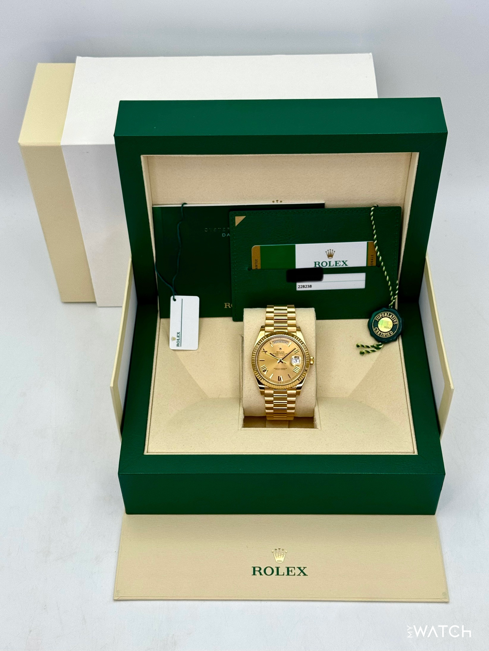 2019 Rolex Day-Date 40mm 228238 Presidential Champagne Dial - MyWatchLLC