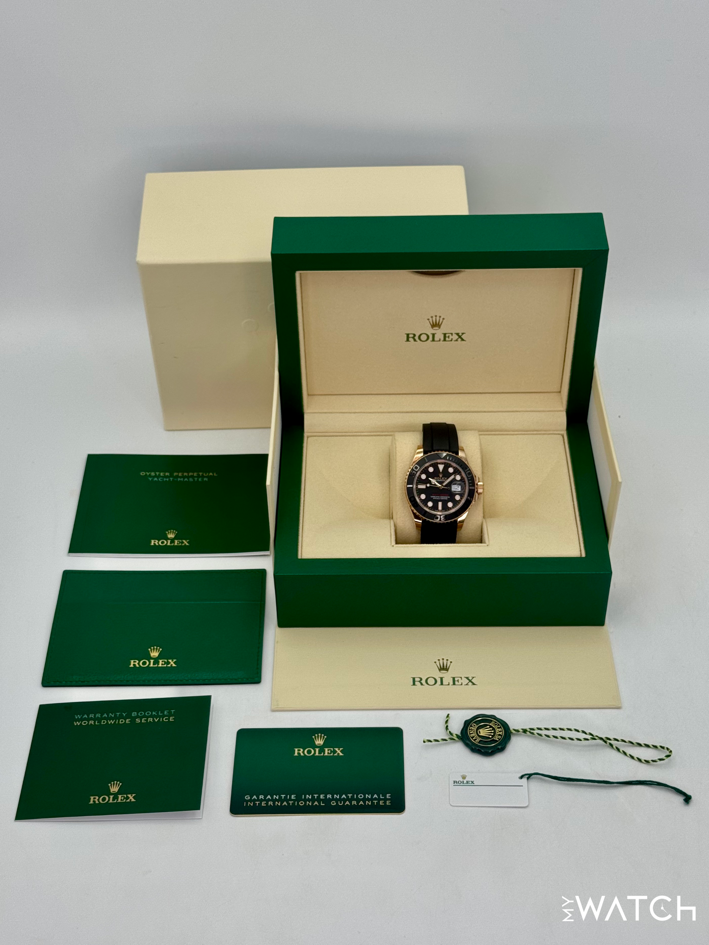 2023 Rolex Yacht-Master 40mm 126655 Rose Gold Oysterflex Black Dial (STICKERED)