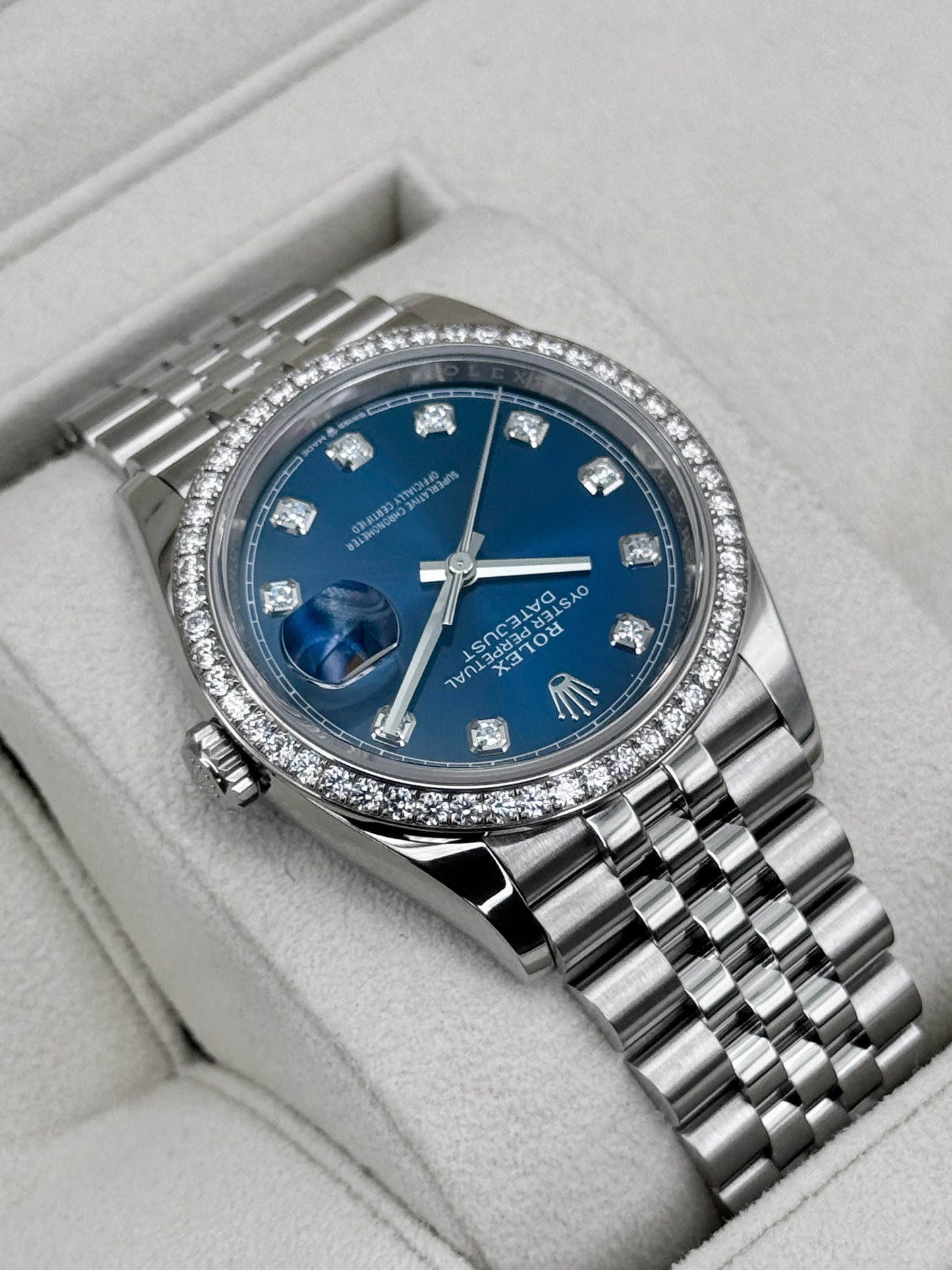 2024 Rolex Datejust 36mm 126284RBR Stainless Steel Jubilee Blue Diamond Dial