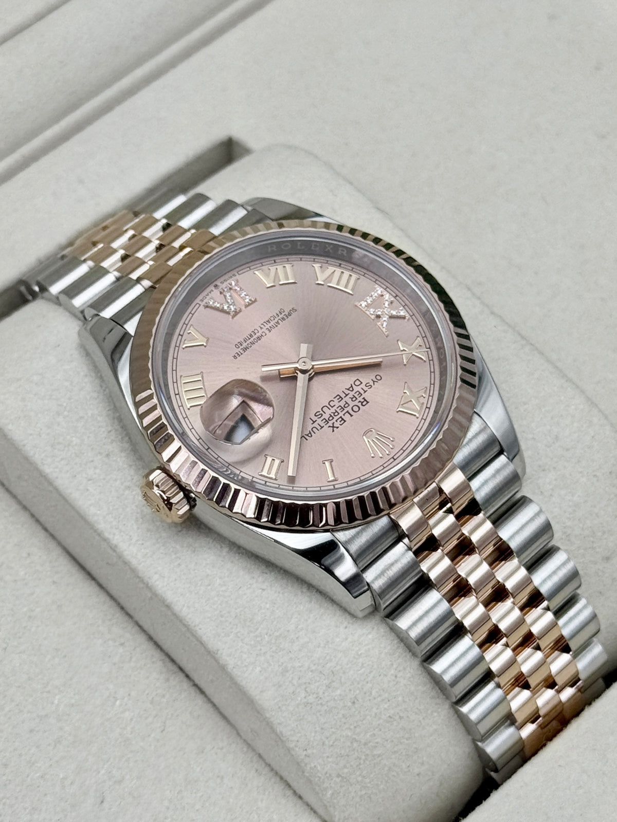 2025 Rolex Datejust 36mm 126231 Two-Tone Jubilee Rosé Diamond Dial