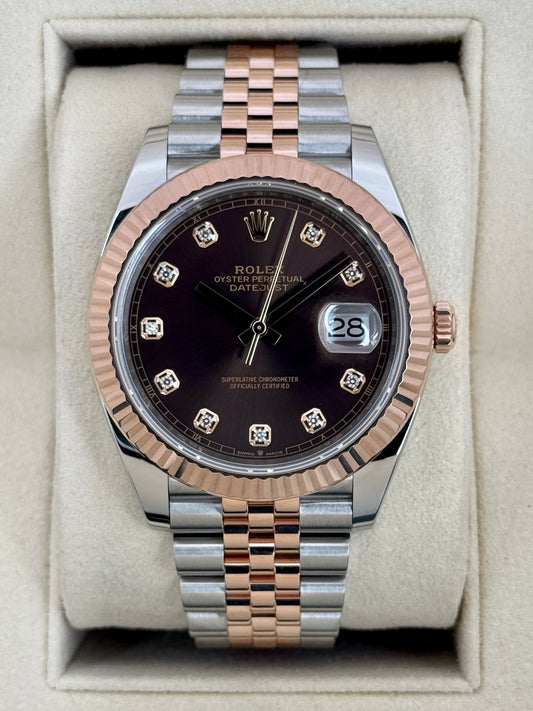 2019 Rolex Datejust 41mm 126331 Two-Tone Chocolate Diamond Dial
