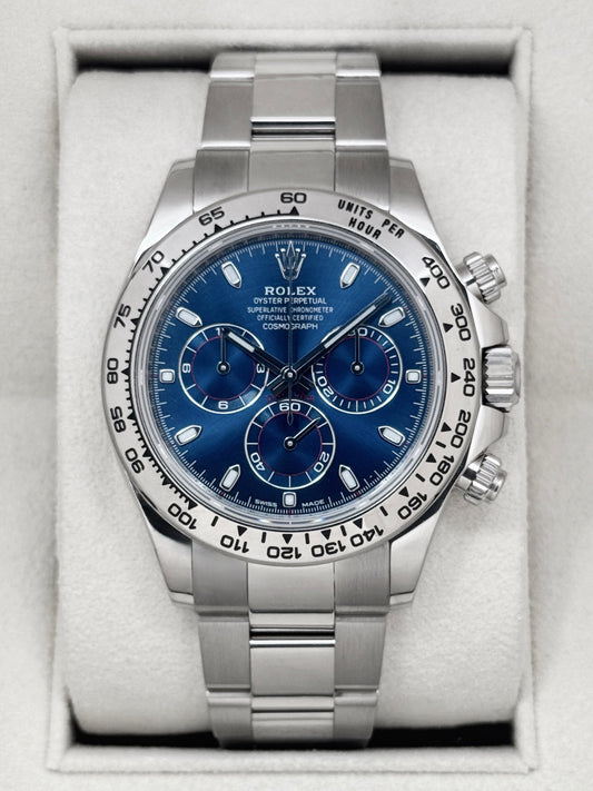 2021 Rolex Daytona 40mm 116509 White Gold Blue Dial
