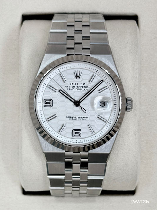 2025 Rolex Land-Dweller 40mm 127334 Stainless Steel Jubilee White Dial - MyWatchLLC