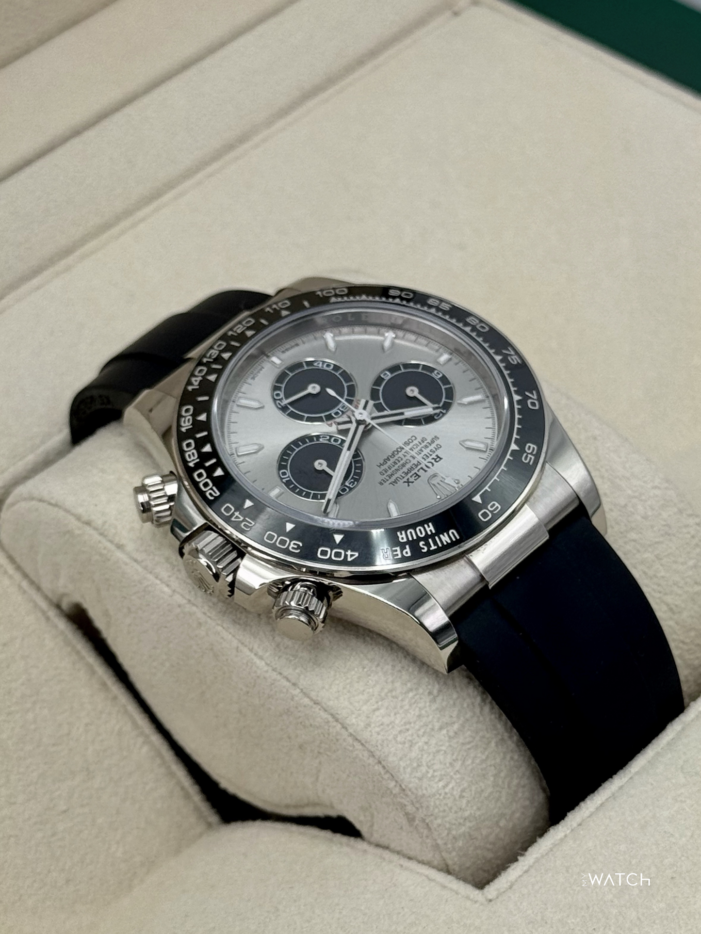 2025 Rolex Daytona 40mm 126519LN White Gold Oysterflex Silver Ghost Dial - MyWatchLLC
