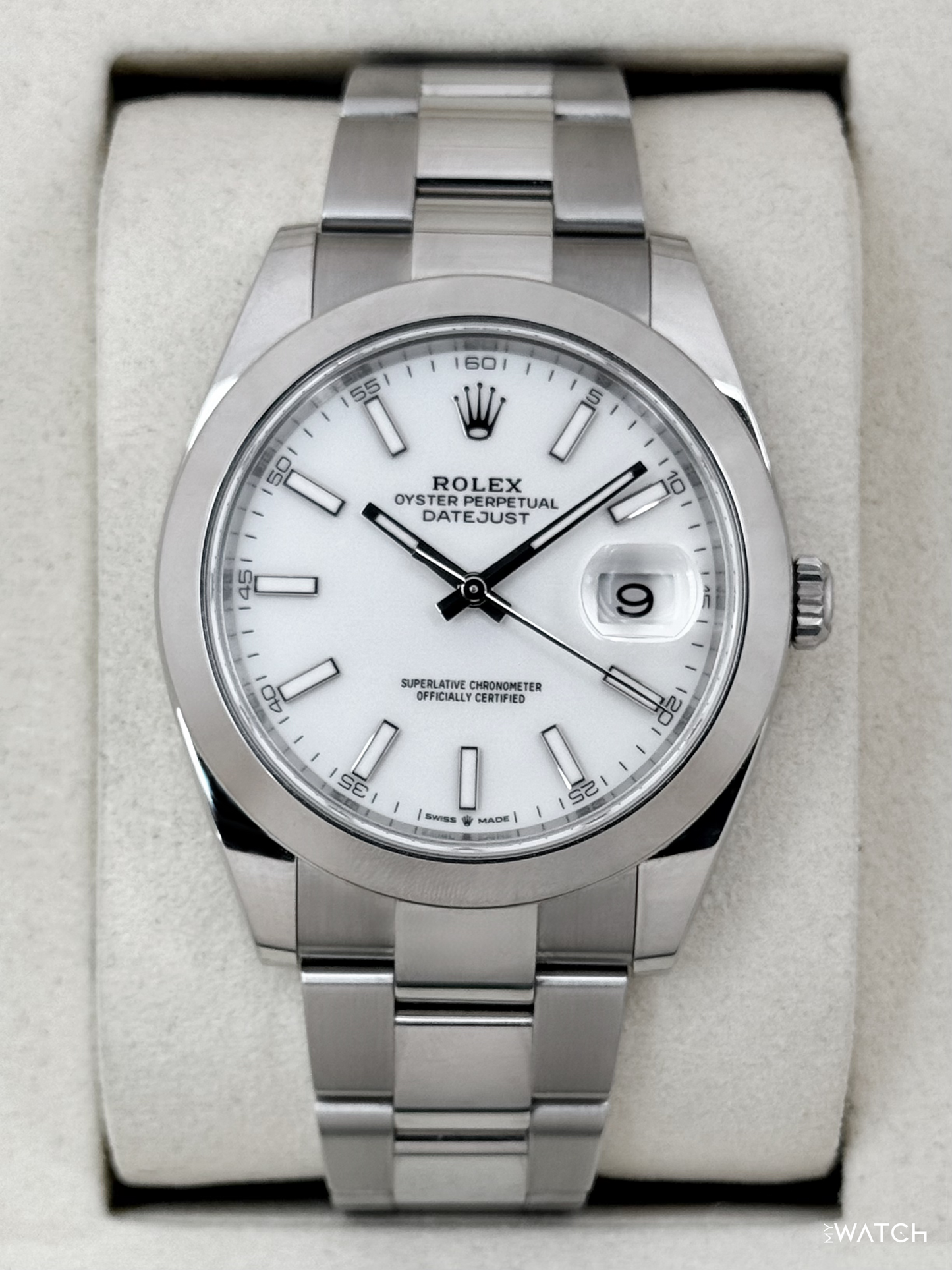 2025 Rolex Datejust 41mm 126300 Stainless Steel Oyster White Dial