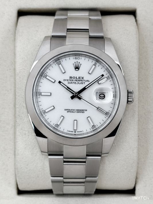 2025 Rolex Datejust 41mm 126300 Stainless Steel Oyster White Dial