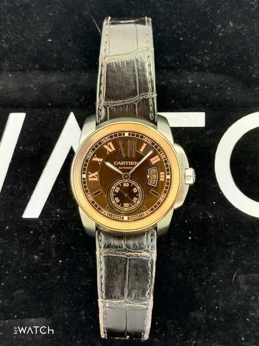 2012 Cartier Calibre De Cartier 42mm W7100051 Two-Tone Brown Dial