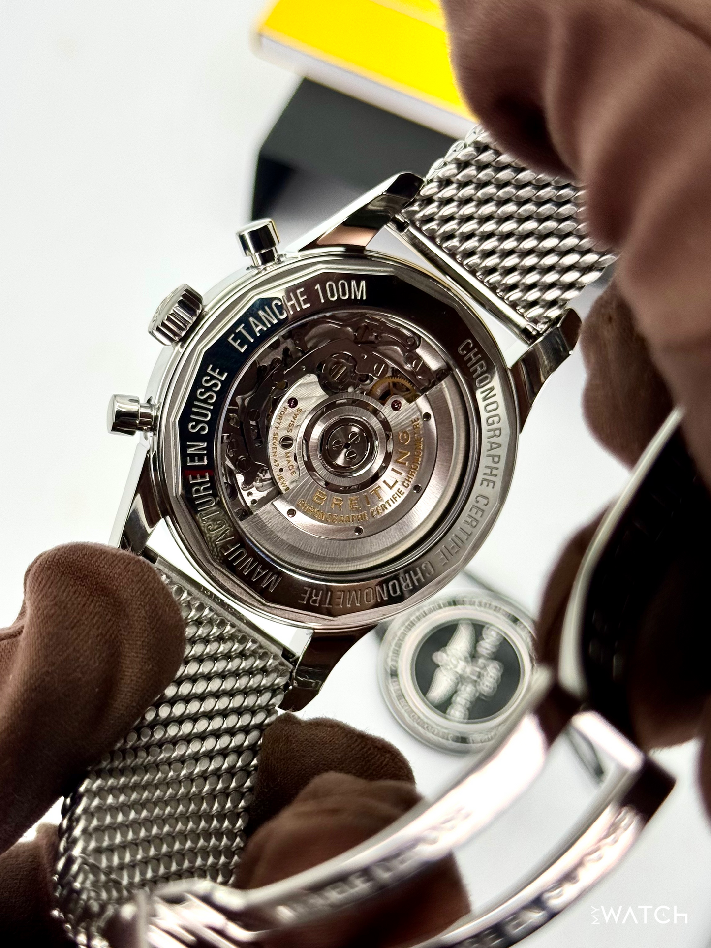 2013 Breitling Transocean Chronograph 43mm AB015212 Stainless Steel Silver Dial - MyWatchLLC