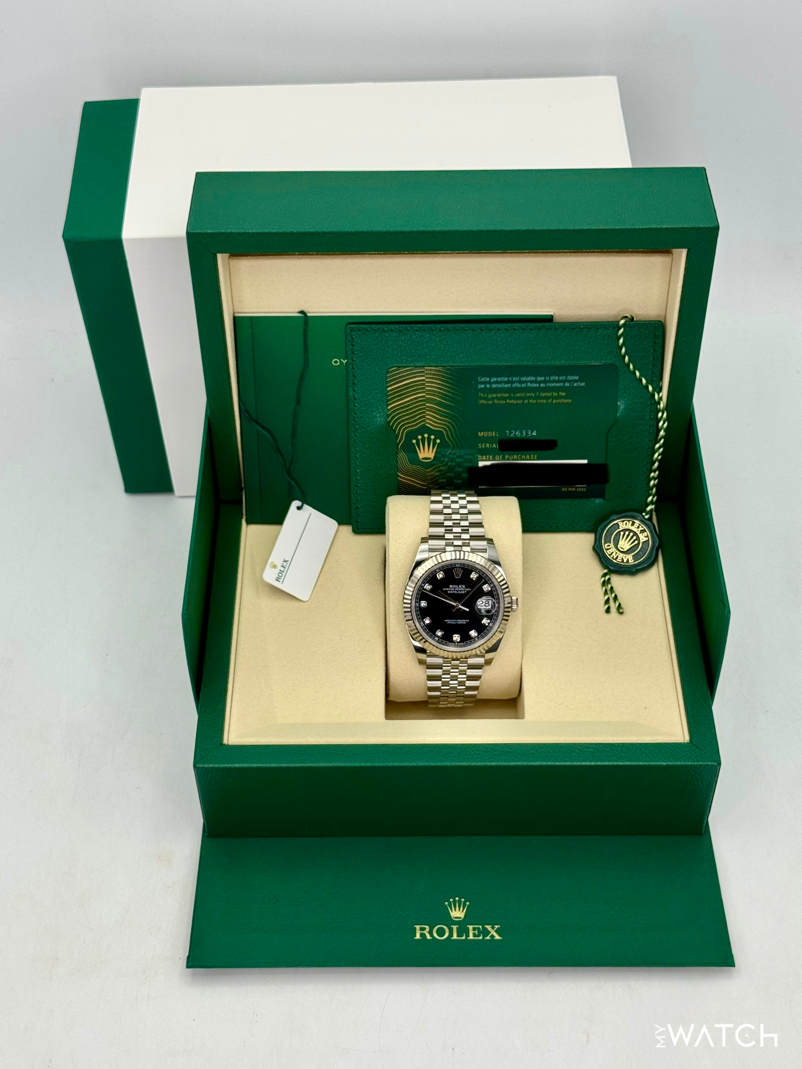 NEW 2026 Rolex Datejust 41mm 126334 Stainless Steel Jubilee Black Diamond Dial - MyWatchLLC