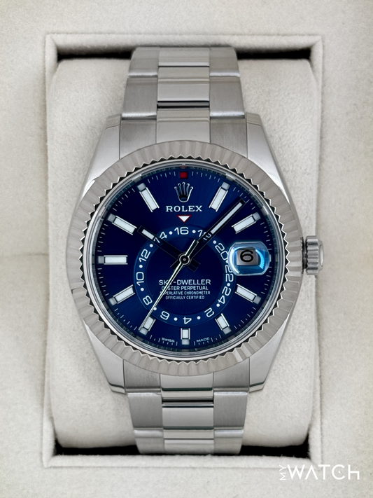 2022 Rolex Sky-Dweller 42mm 326934 Stainless Steel Oyster Blue Dial