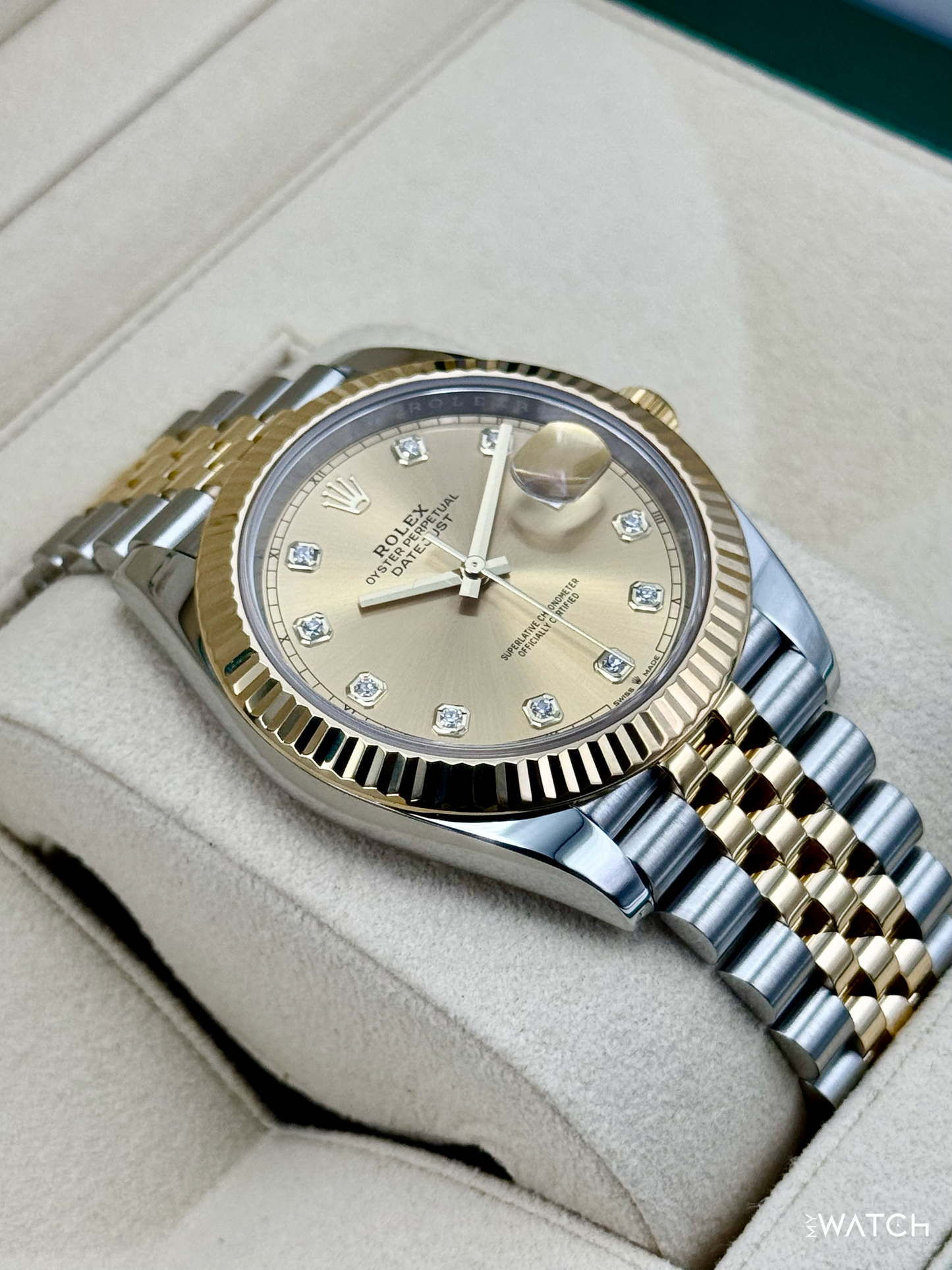 2022 Rolex Datejust 41mm 126333 Two-Tone Jubilee Champagne Diamond Dial - MyWatchLLC