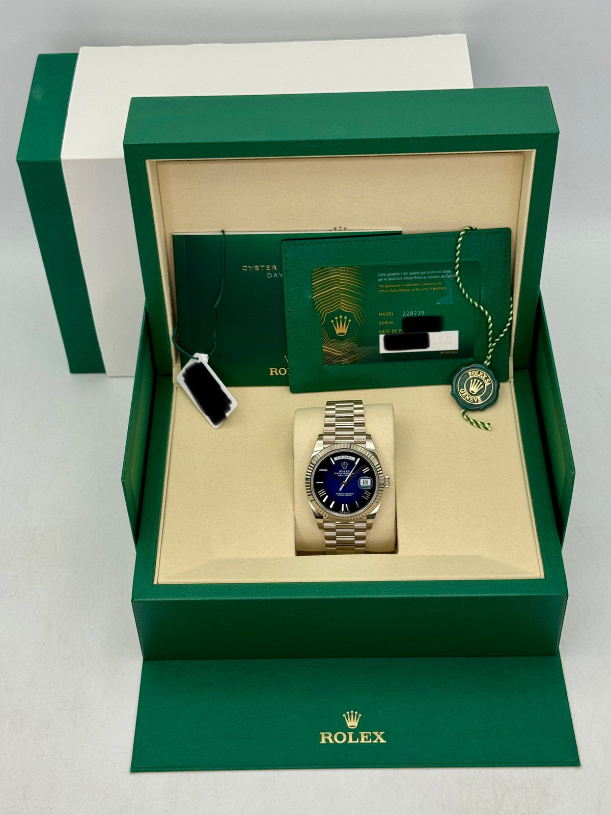 2026 Rolex Day-Date 40mm 228239 Presidential Blue Ombre Dial