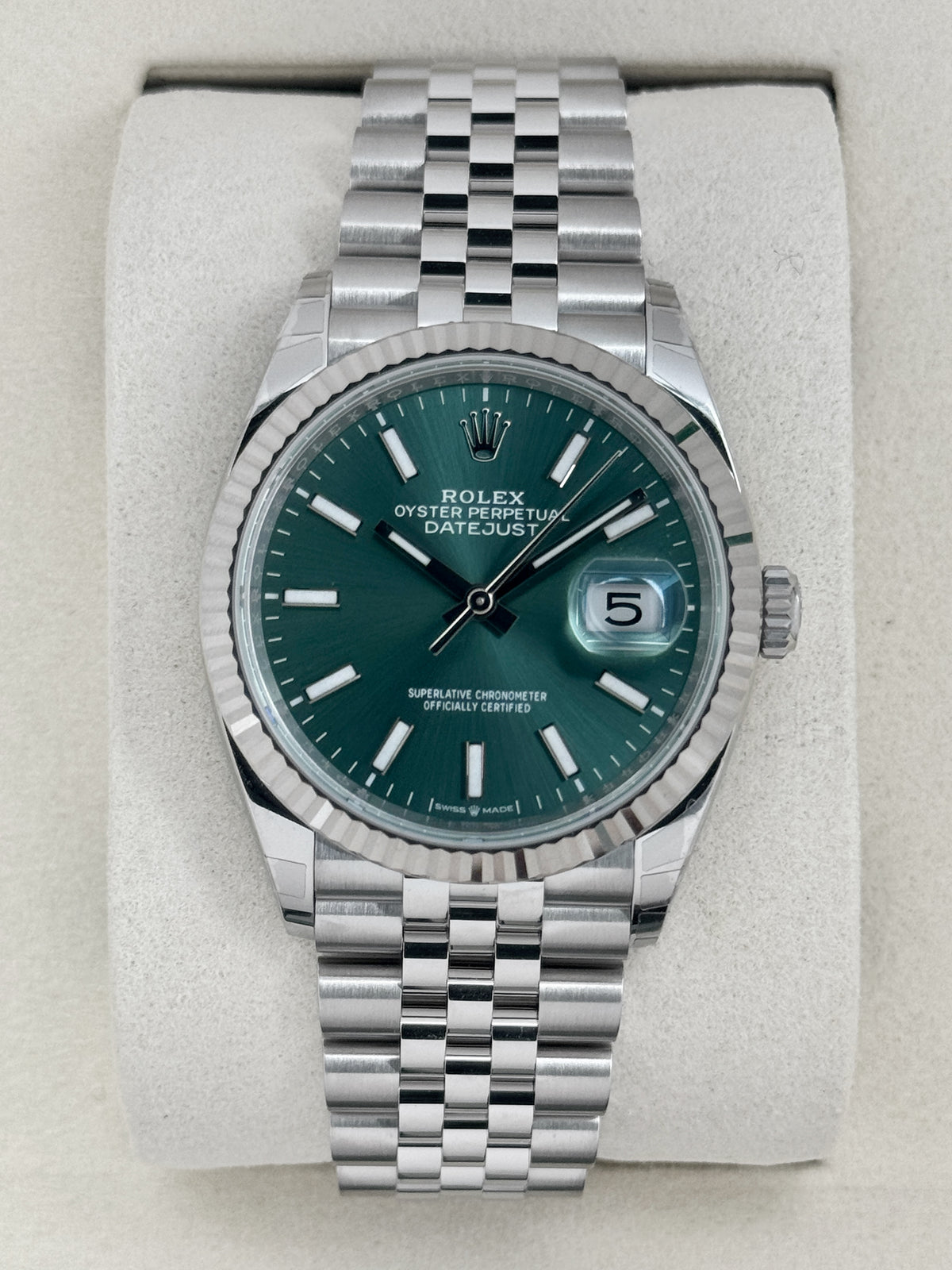 NEW 2026 Rolex Datejust 36mm 126234 Stainless Steel Jubilee Mint Green Dial