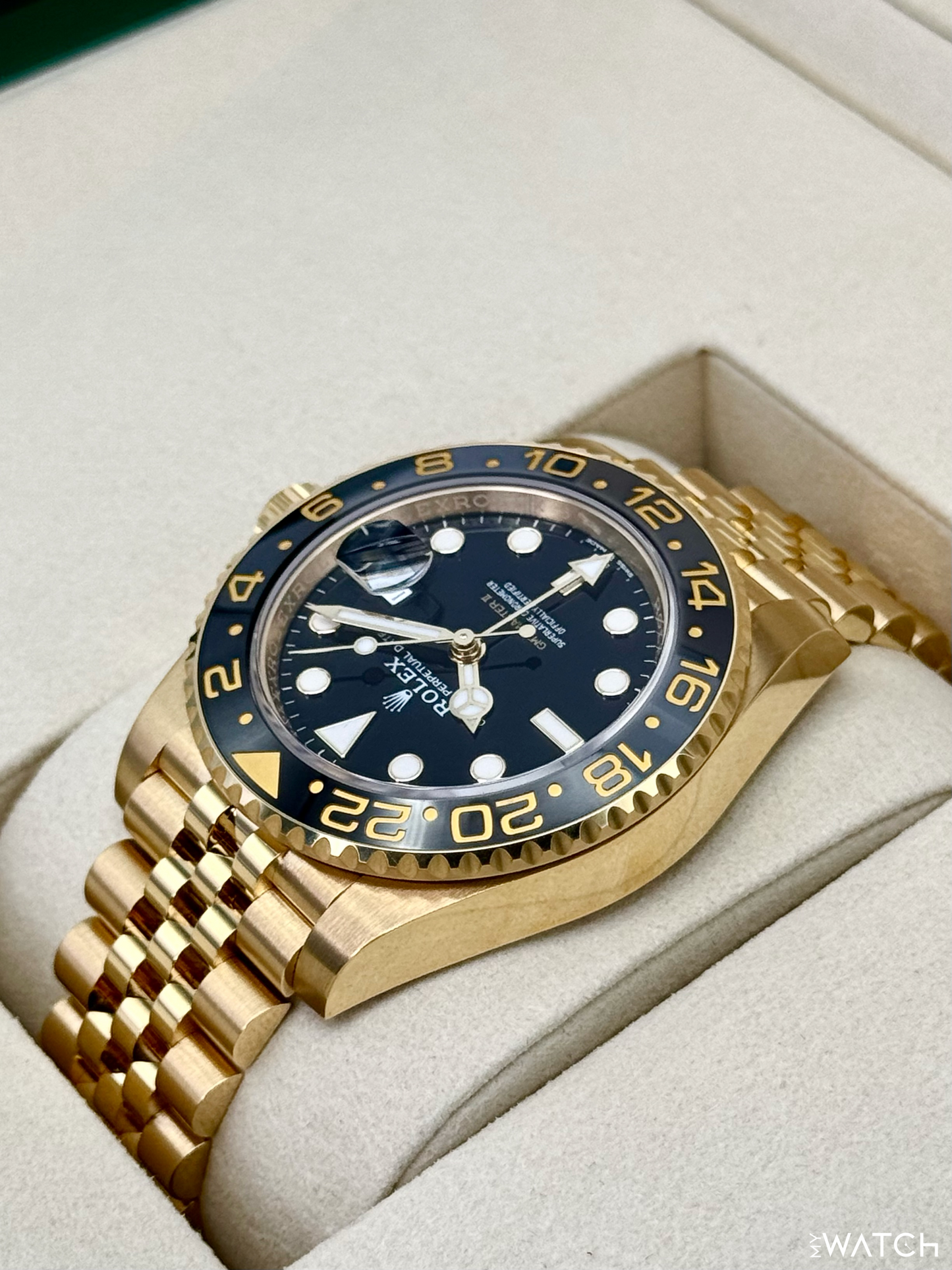 NEW 2026 Rolex GMT-Master II 40mm 126718GRNR Yellow Gold Jubilee Black Dial - MyWatchLLC