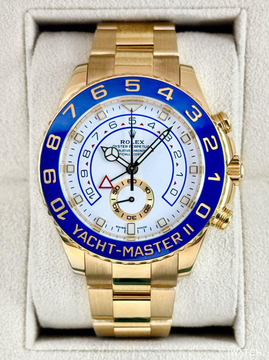 2023 Rolex Yacht-Master II 44mm 116688 18K Yellow Gold White Dial - MyWatchLLC