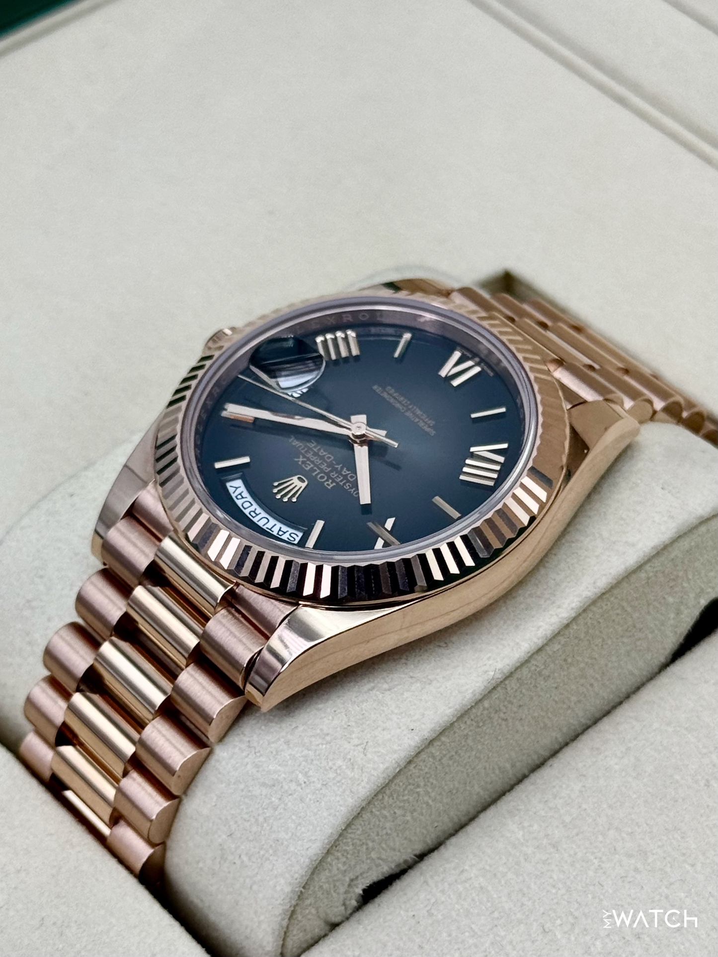2025 Rolex Day-Date 40mm 228235 Presidential Slate Ombre Dial - MyWatchLLC