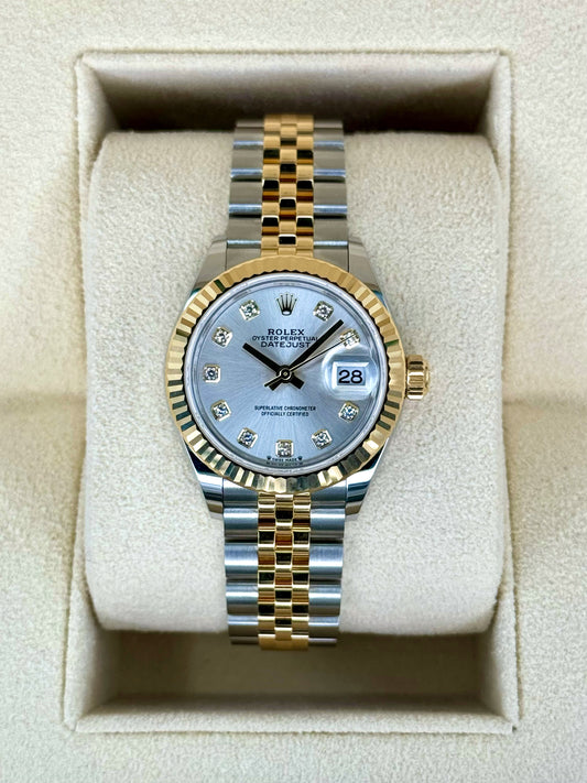 NEW 2024 Rolex Lady Datejust 28mm 279173 Jubilee Silver Diamond Dial