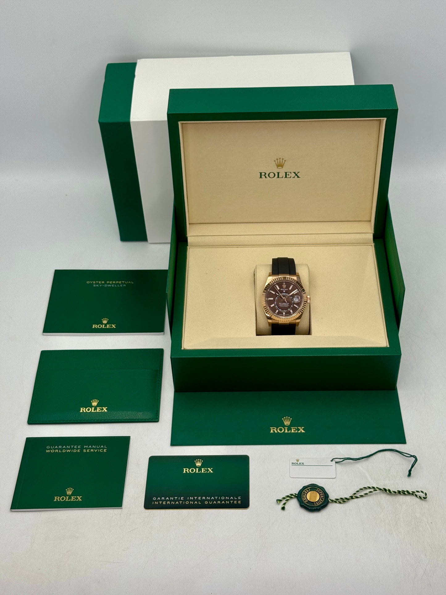 2026 Rolex Sky-Dweller 42mm 336235 Rose Gold Oysterflex Chocolate Dial