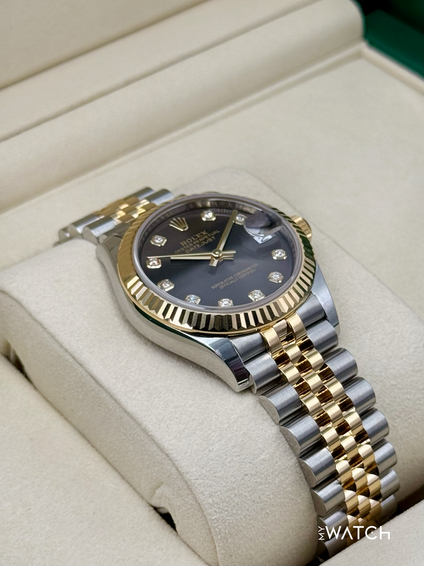 NEW 2025 Rolex Lady Datejust 31mm 278273 Two-Tone Dark Grey Diamond Dial