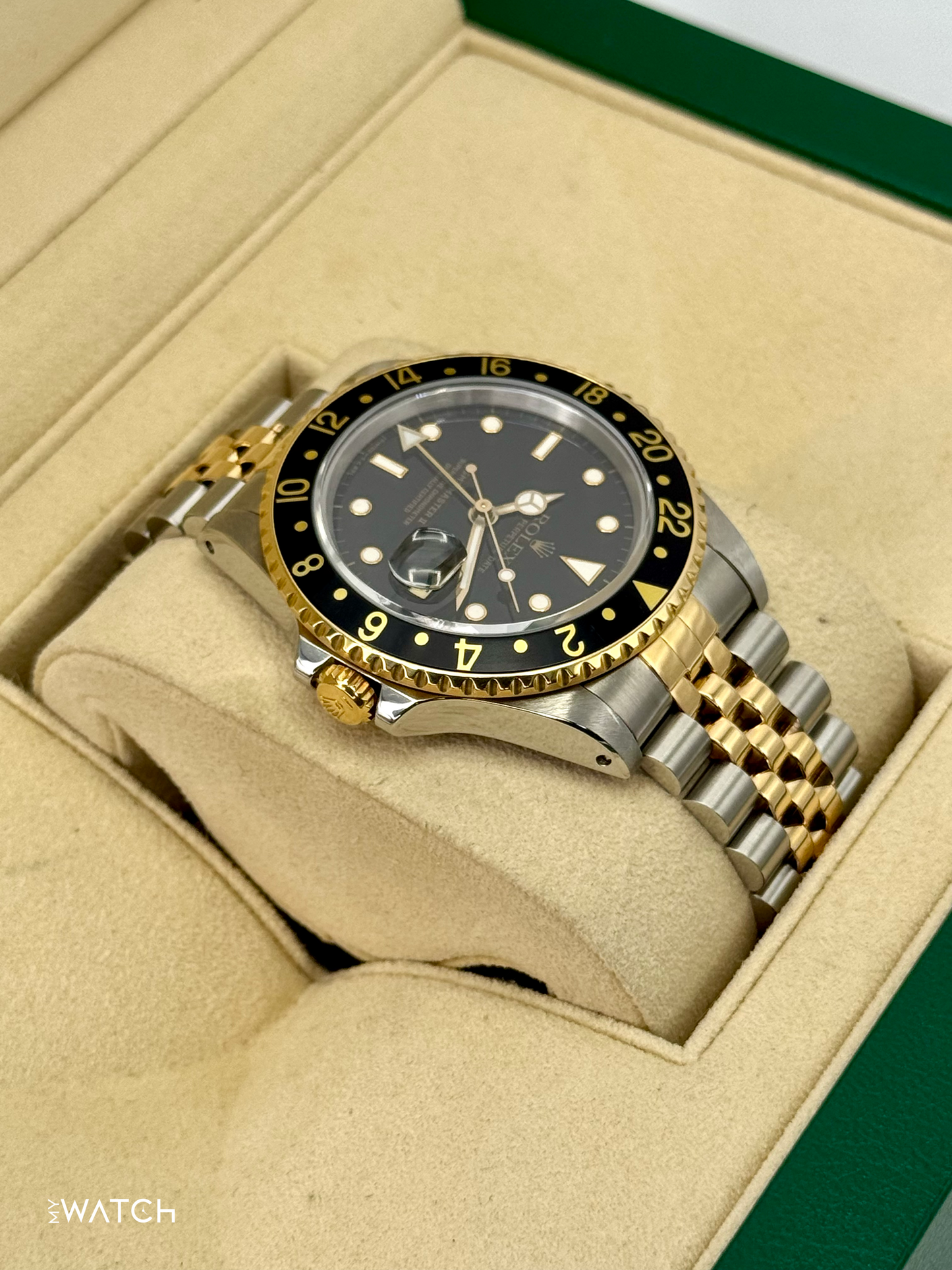 1988 Rolex GMT-Master II 40mm 16713 Two-Tone Jubilee Black Dial - MyWatchLLC