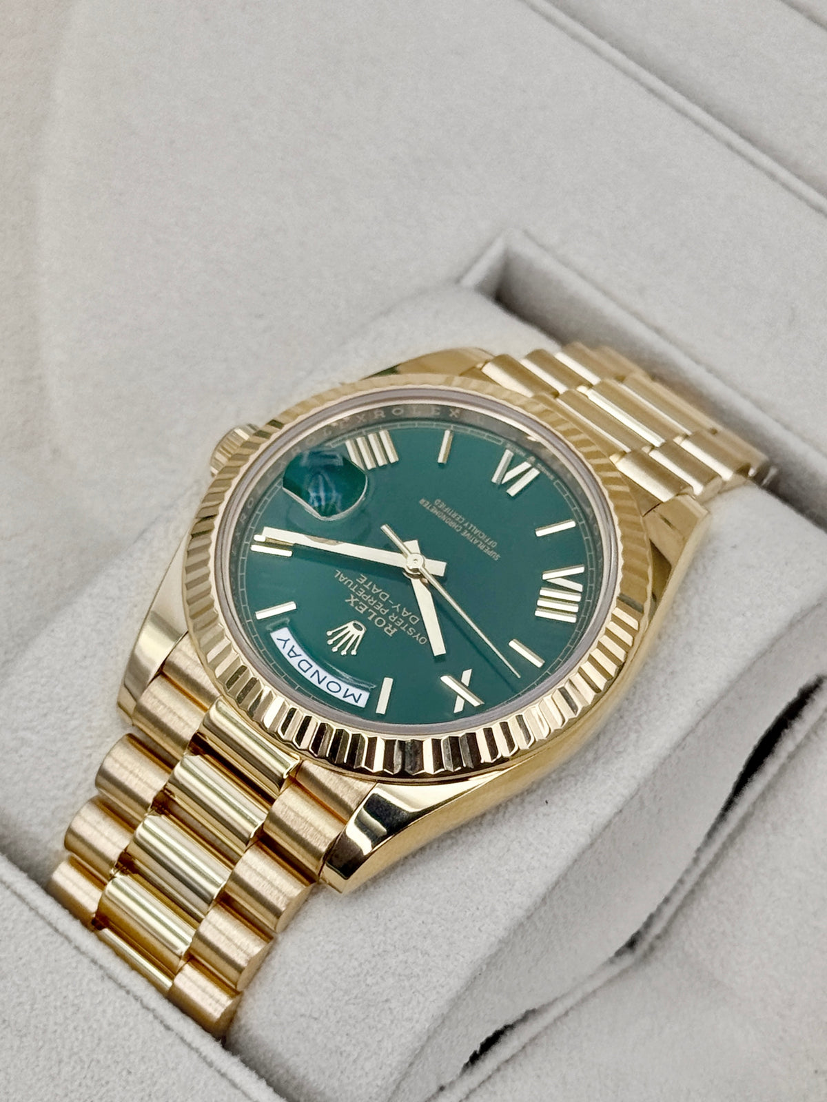 2022 Rolex Day-Date 40mm 228238 Presidential Green Dial