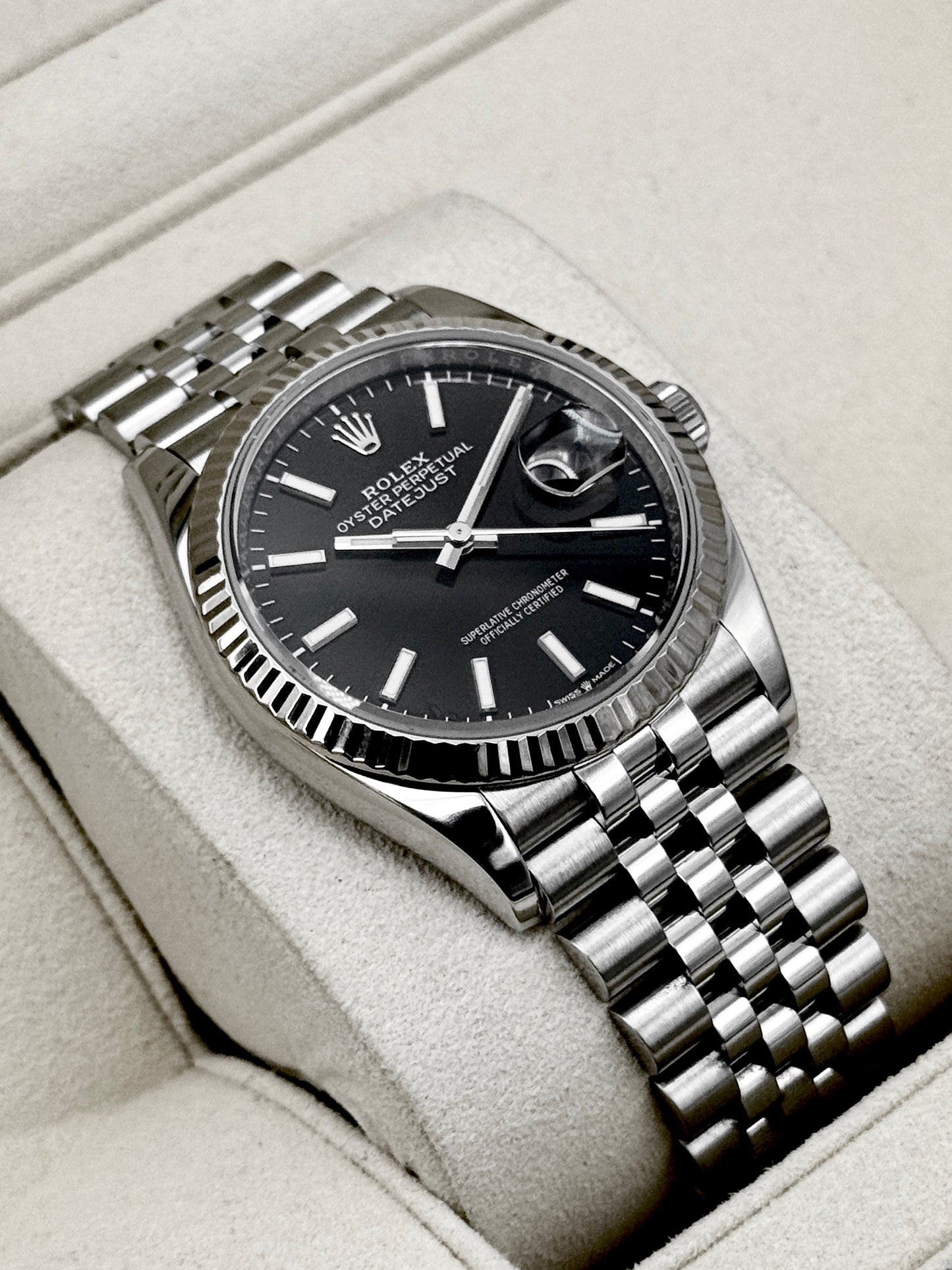 2019 Rolex Datejust 36mm 126234 Stainless Steel Jubilee Black Dial