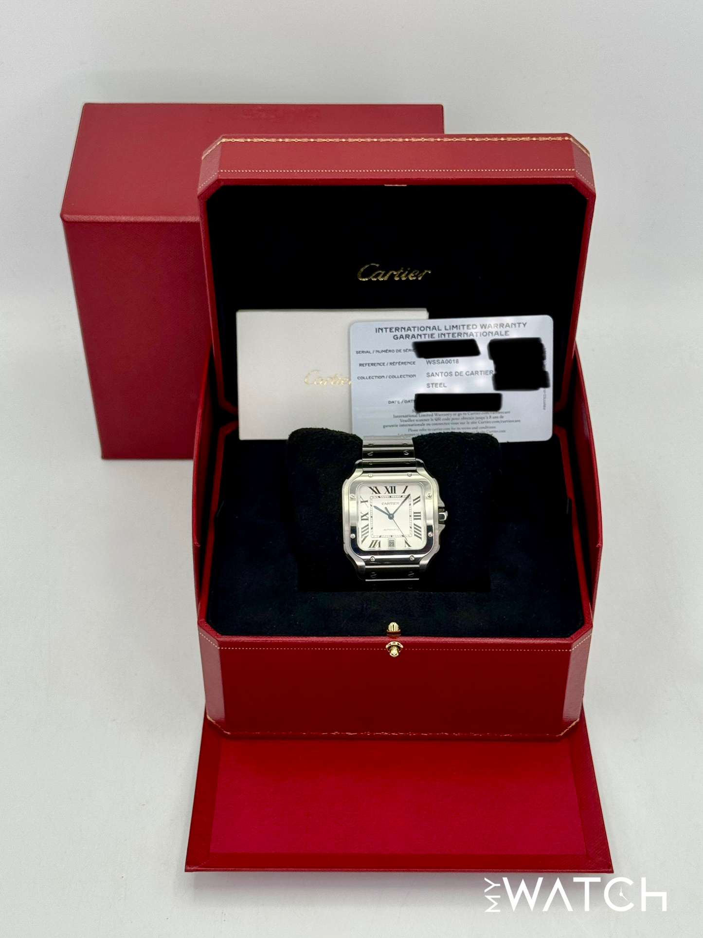 2022 Santos De Cartier 39.8mm WSSA0018 Stainless Steel White Dial
