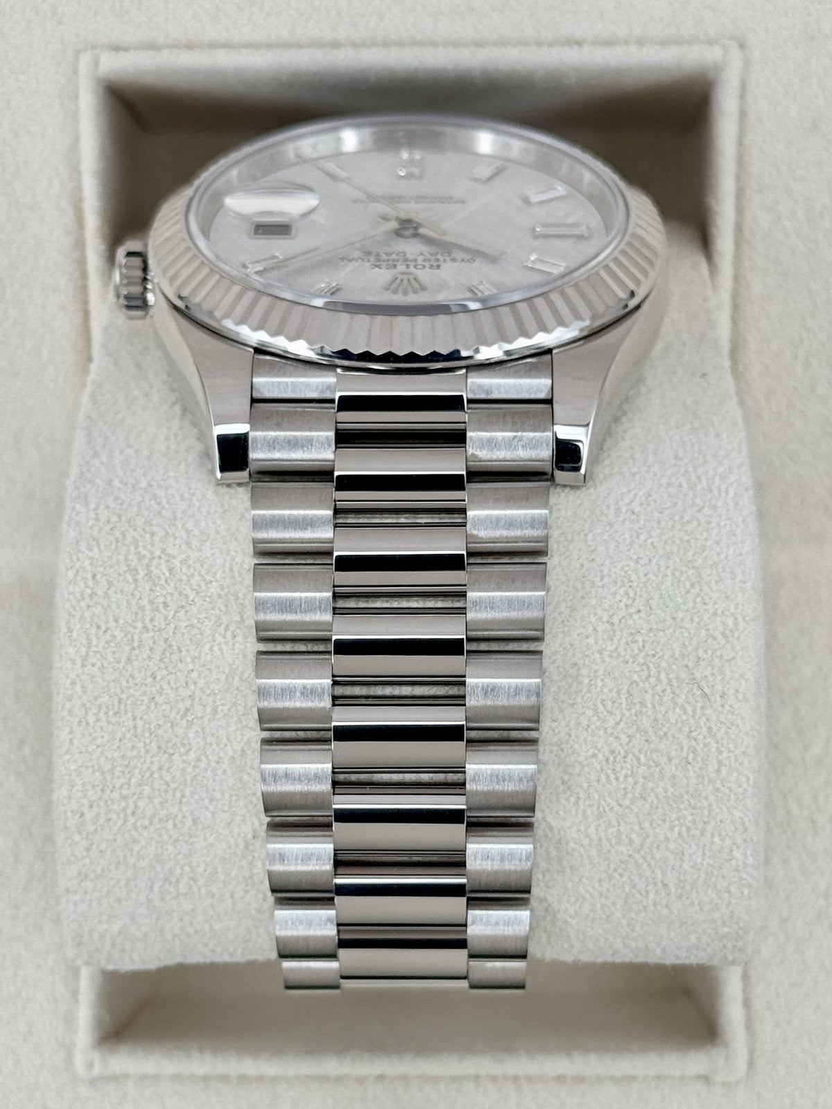 2024 Rolex Day-Date 40mm 228239 White Gold Meteorite Diamond Dial