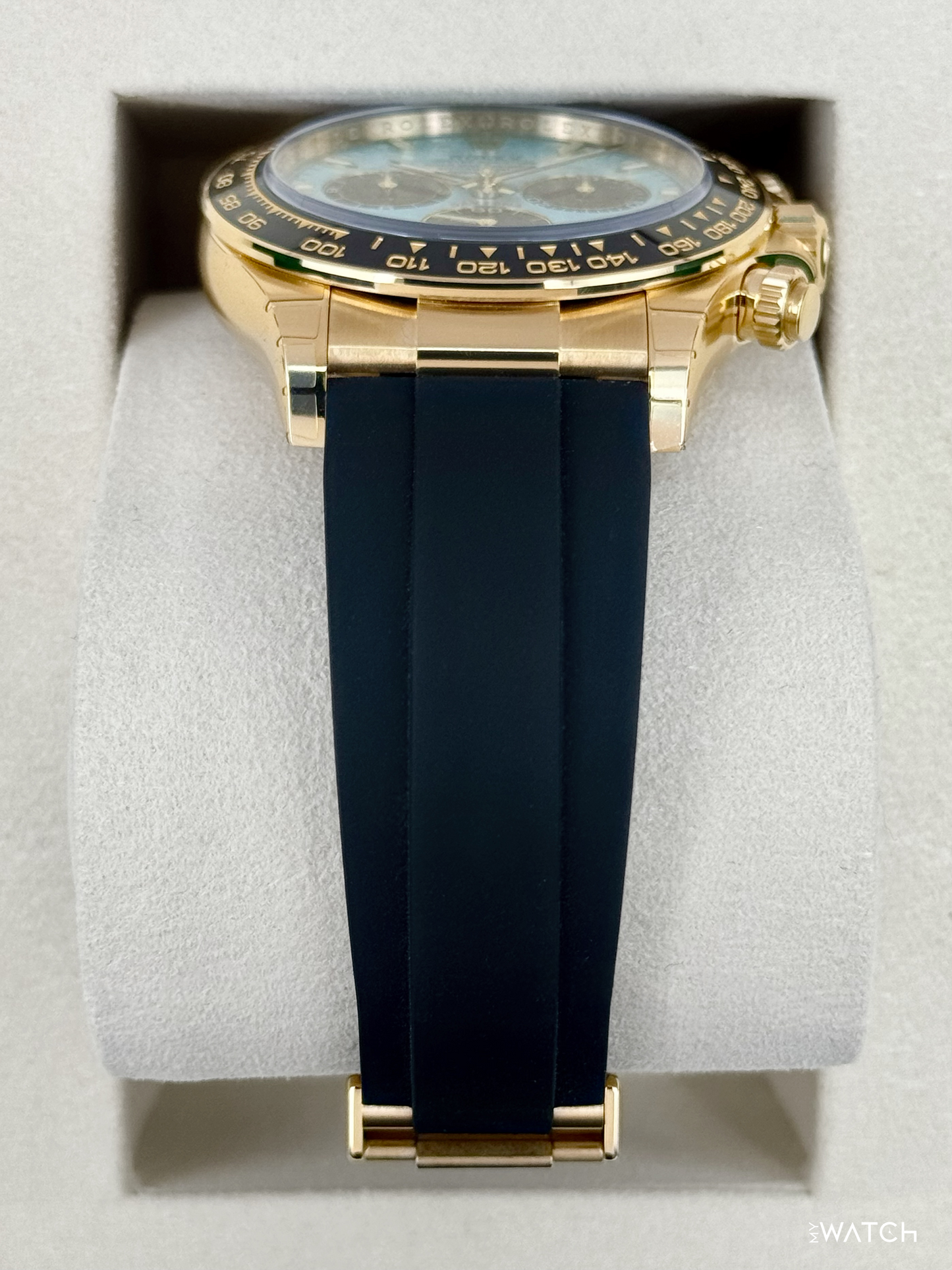 NEW 2026 Rolex Daytona 40mm 126518LN Yellow Gold Oysterflex Turquoise Dial (STICKERED) - MyWatchLLC