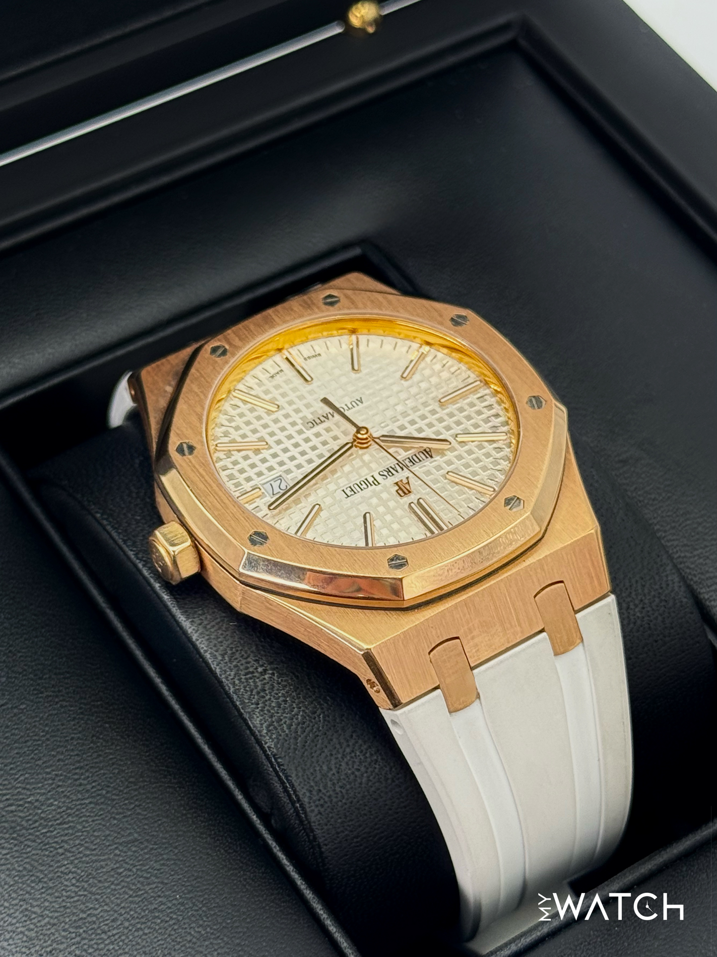 2017 Audemars Piguet Royal Oak 41mm 15400OR Rose Gold White Dial