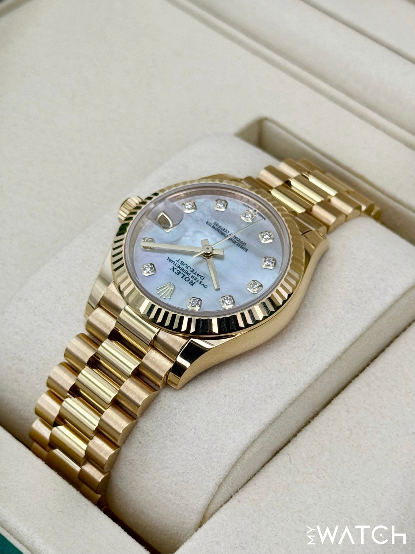 NEW 2025 Rolex Datejust 31mm 278278 Yellow Gold MOP Diamond Dial