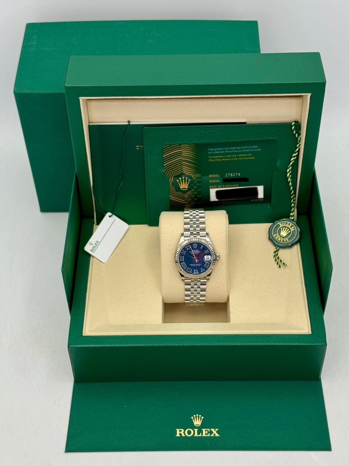 2025 Rolex Datejust 31mm 278274 Stainless Steel Jubilee Blue Dial