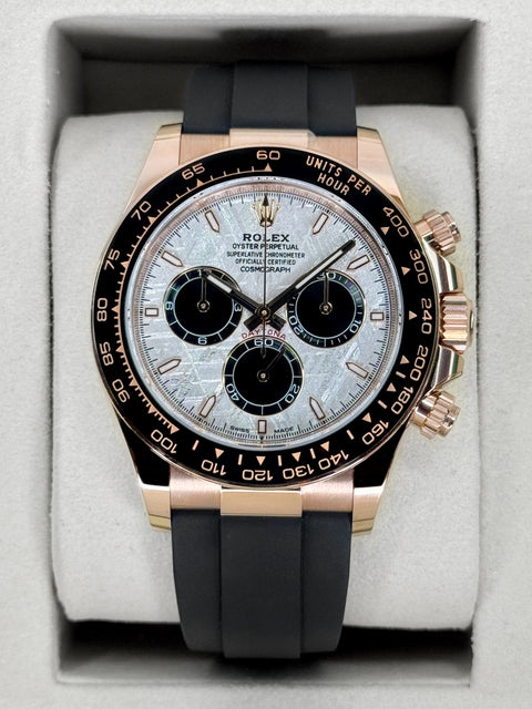 2026 Rolex Daytona 40mm 126515LN Rose Gold Oysterflex Meteorite Dial
