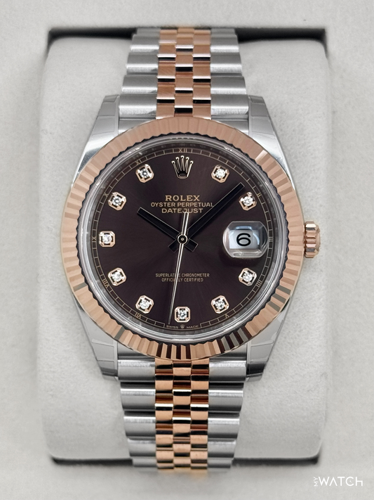 NEW 2025 Rolex Datejust 41mm 126331 Two-Tone Chocolate Diamond Dial (STICKERED) - MyWatchLLC