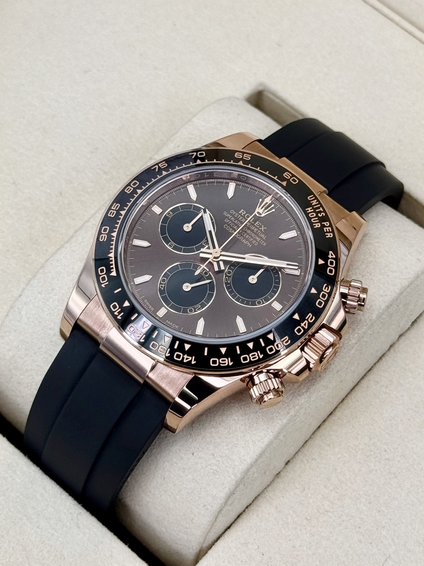 2026 Rolex Daytona 40mm 126515LN Rose Gold Oysterflex Chocolate Dial