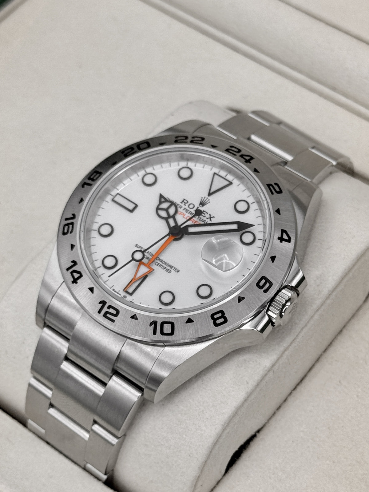 NEW 2026 Rolex Explorer II 42mm 226570 Stainless Steel Polar White Dial (NEW STYLE CARD)