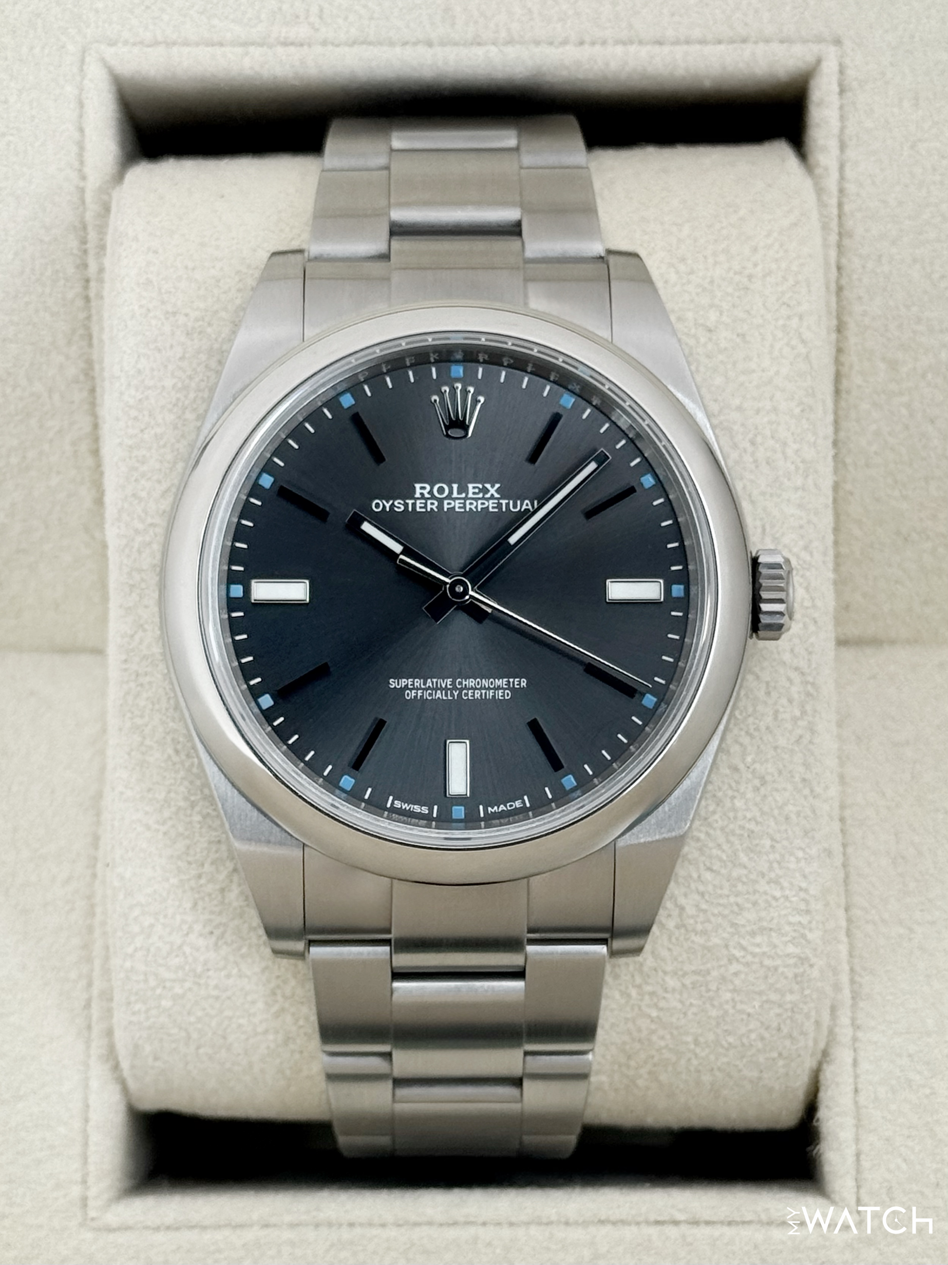 2019 Rolex Oyster Perpetual 39mm 114300 Rhodium Dial - MyWatchLLC