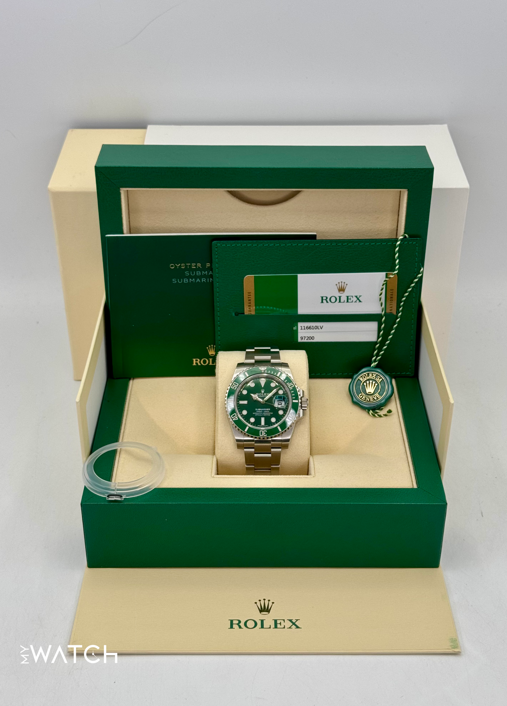 NEW OLD STOCK 2020 Rolex Submariner “Hulk” 40mm 116610LV Green Dial - MyWatchLLC