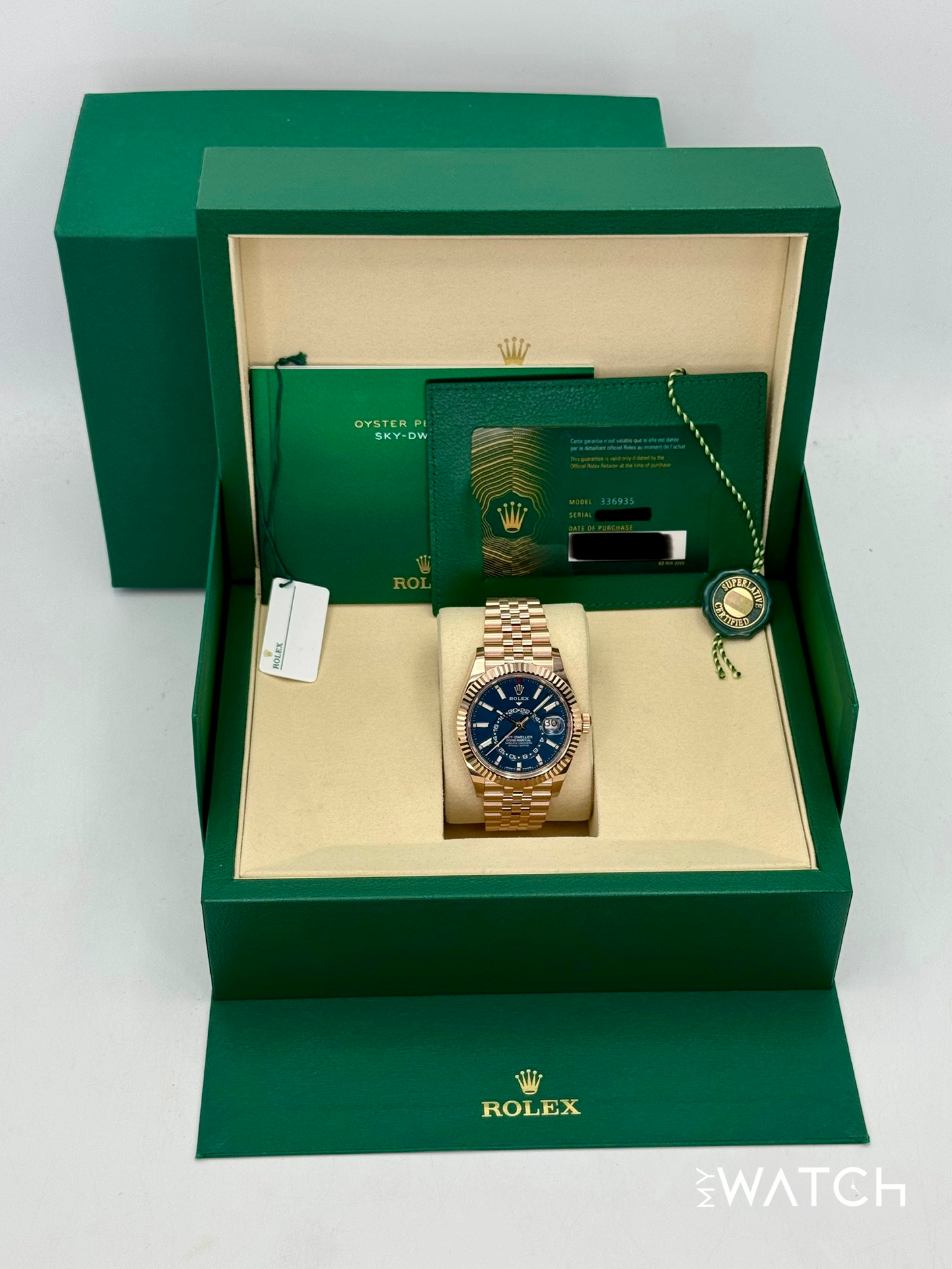 NEW 2025 Rolex Sky-Dweller 42mm 336935 Rose Gold Jubilee Blue Dial